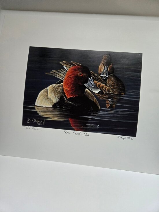 Michigan Duck Unlimited Other - Dick Benson “Deer Creek Reds” Ducks Unlimited Lithograph – Signed #1042/3700